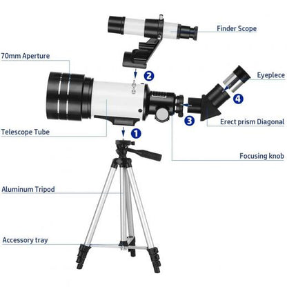 Telescopio Astronómico Refractor 70mm - Accesorios