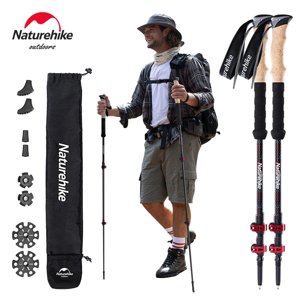Bastones de Senderismo Naturehike Fibra de Carbono