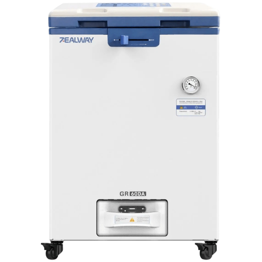 Autoclave Vertical con Tapa Abatible y Llenado Automático de Agua